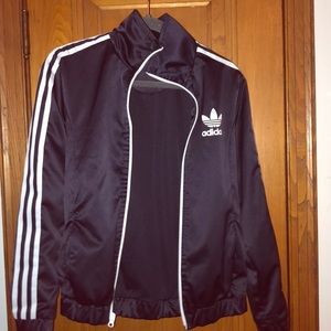 Adidas satin navy blue jacket
